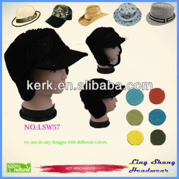 LSW57, Нинбо Lingshang Черные дамы 100% шерсть Необычные Hat
